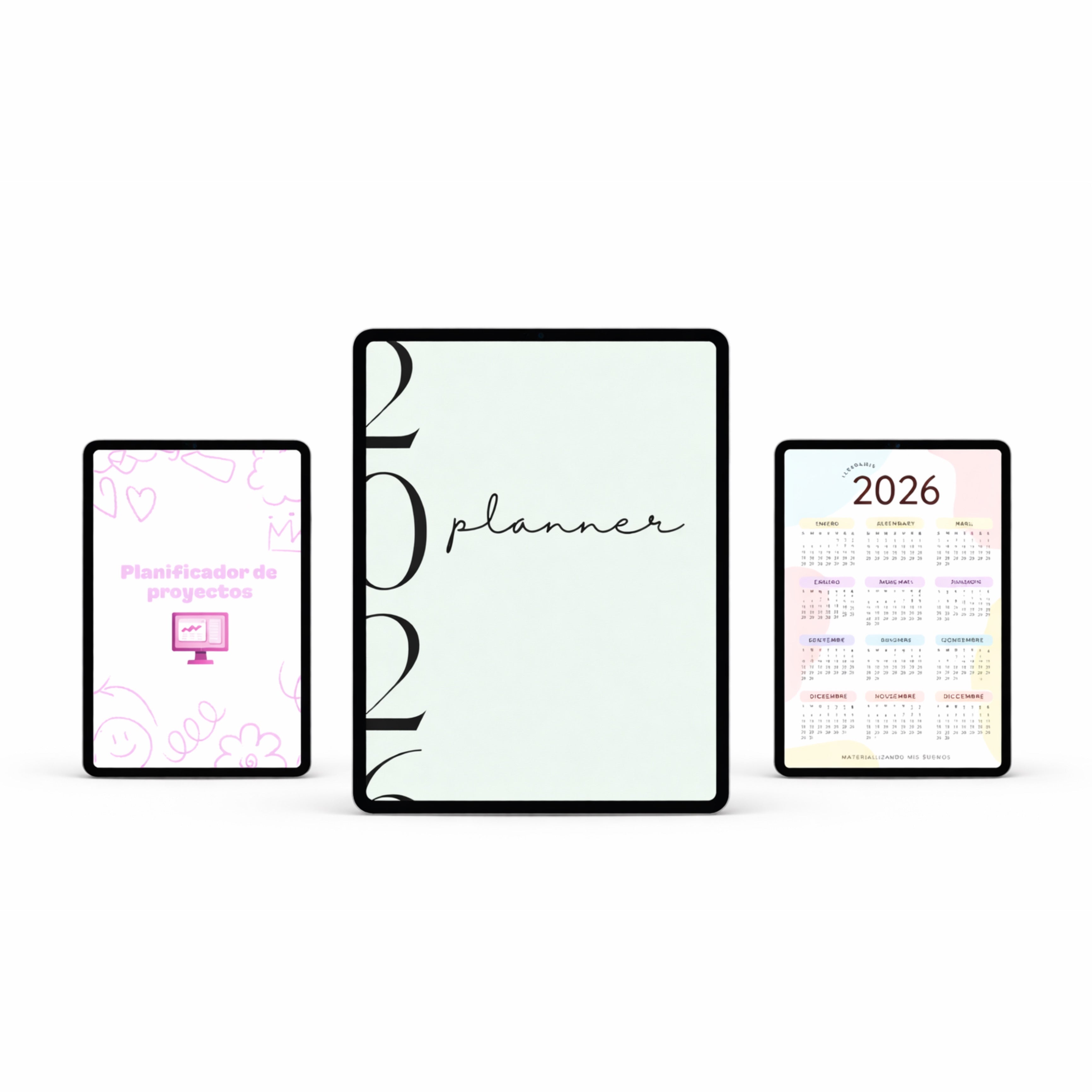 PACK PLANNER 2026 + CALENDARIO 2026 + PLANIFICADOR DE PROYECTOS